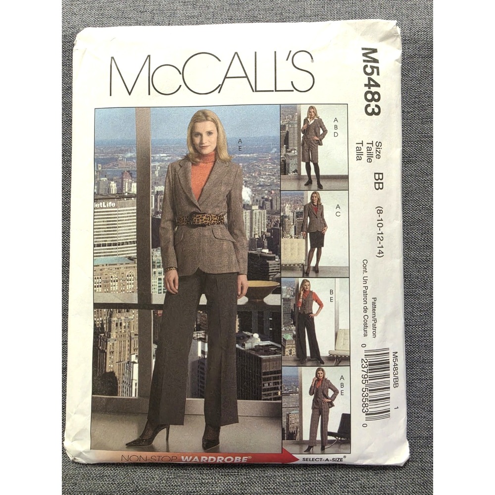 McCalls M5483 Misses Lined Jacket Vest Skirt Shorts and Pants  Size BB